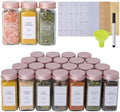 24 Pcs Glass Spice Jars with Labels, Seasoning Containers with Metal