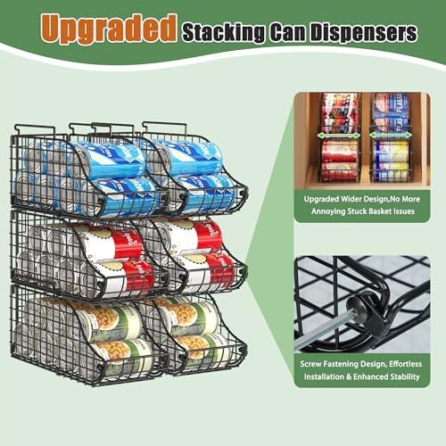 Sonyabecca 8 Pack Stackable Can Organizer for Pantry Cabinet Food Storage