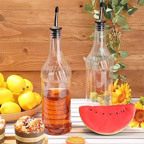 Dandat 12 Pcs 32oz Liquor Pour Spouts,Silver Bottle Pourer