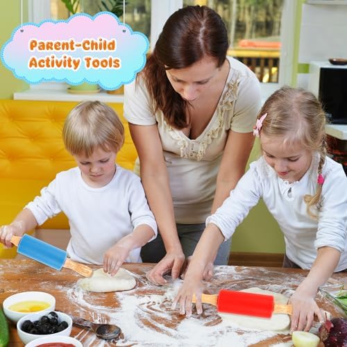 11 Pcs 9 Inch Mini Rolling Pins Small Silicone Rolling Pin Colorful