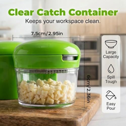 Mini Hand Garlic Mincer and Press with Collection Container (2)