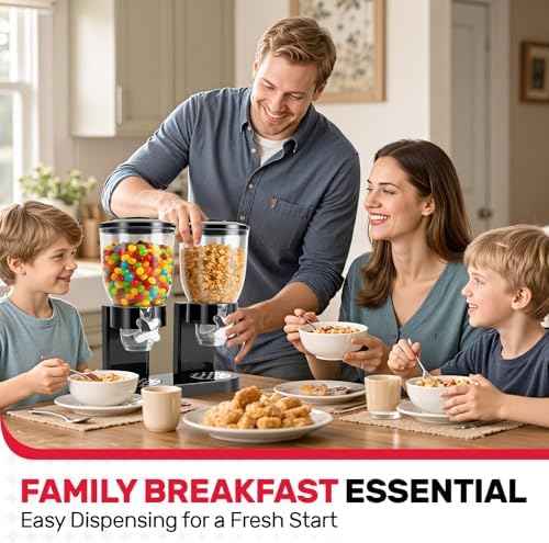 Dual-Control Cereal Dispenser Countertop, 2 Pack 2L for Pantry