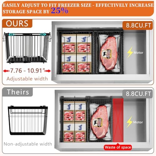 Large Freezer Organizer Bins, 3 Pack, 5 to 9 Cu.Ft