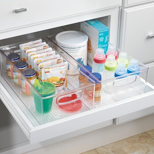 iDesign Stackable Storage Bin, Set of 4, Clear
