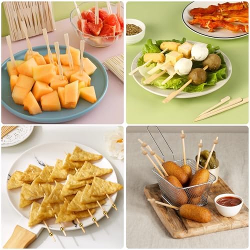 400PCS Cocktail Picks, Sublaga 4.7" Eco-friendly Natural Bamboo Ball