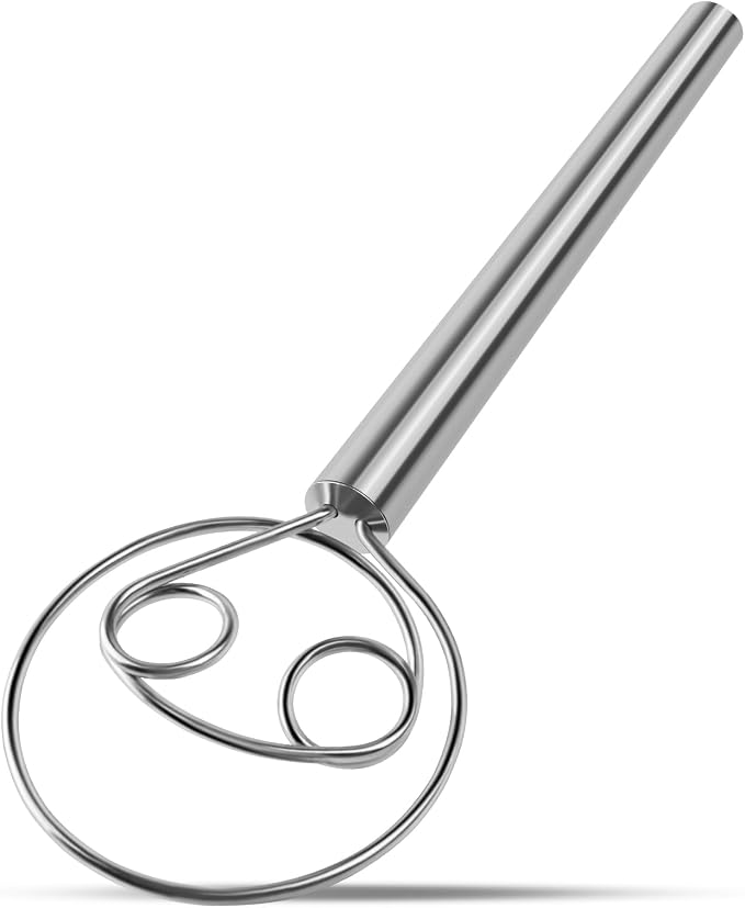 Danish Dough Whisk Stainless Steel Hook Dutch Bread Mixer Hand Tool by Agttete