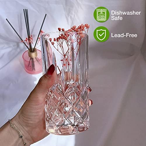 Qipecedm Drinking Glasses, 8 Piece Crystal Glass Cups, Mixed Glassware