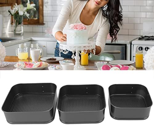 Tissting Cake Pan Set for Baking, 3Pcs Non stick Rectangle Springform