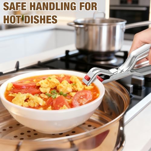 3PCS Hot Plate Grippers, Stainless Steel Bowl Holder Clips
