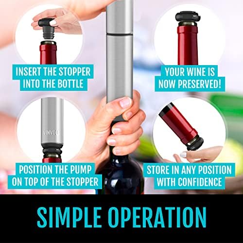 VINVOLI Wine Preserver Set - Deluxe 2026 Wine Vacuum Pump with 2