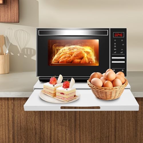 Microwave Stand with Pull-Out Shelf, 18.5x14.17x1.57 in