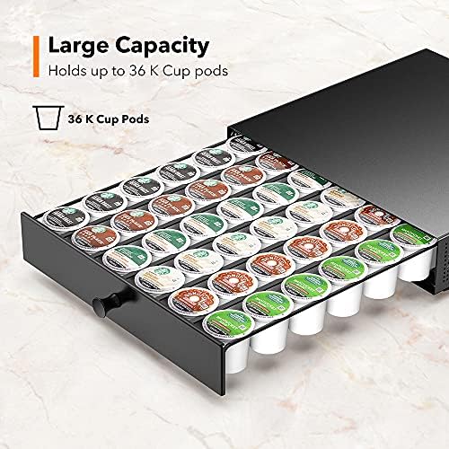 SICHEER K Cup Coffee Pod Storage Drawer with Sliding Tray, Holds 36 Pods