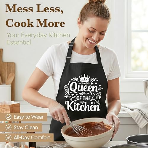 Queen of the Kitchen Apron for Women Cooking Baking,Queen of the