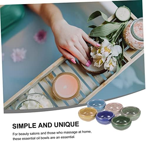 6 Piece Thai Style Ceramic Essential Oil Blending Bowls Set