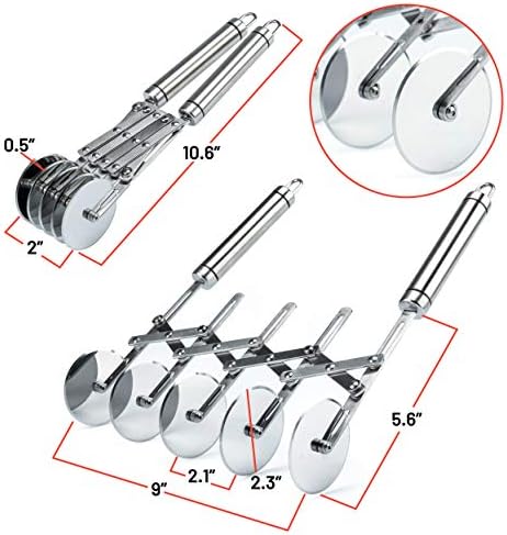 Oleex ‘All-Dough’ Pastry Cutter Set. 5 Wheel Dough Cutter and Dual