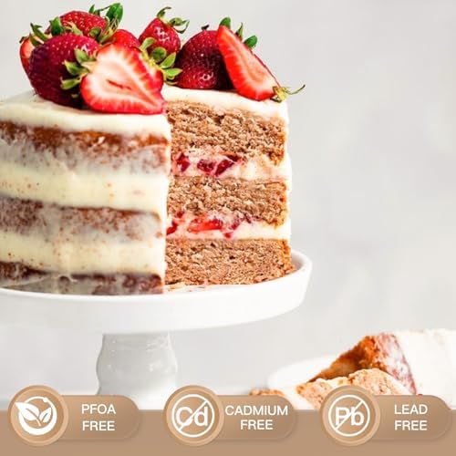 HONGBAKE 6 Inch Round Cake Pan Set for Baking with Healthy Parchment