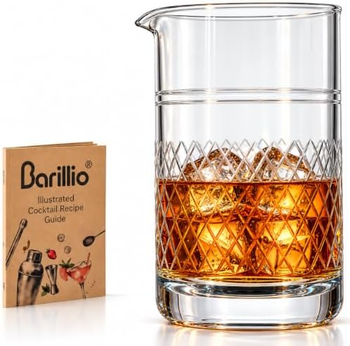 Barillio Crystal Cocktail Mixing Glass - 20 Oz (600 ml) Seamless