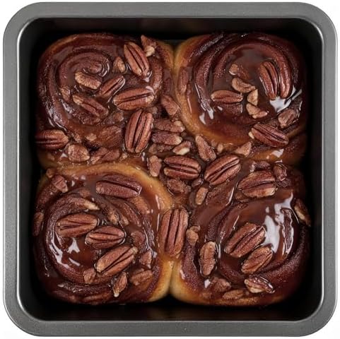 8x8 Baking Pan Set of 2, Square Cake Pan with 60 PCS Parchment Paper