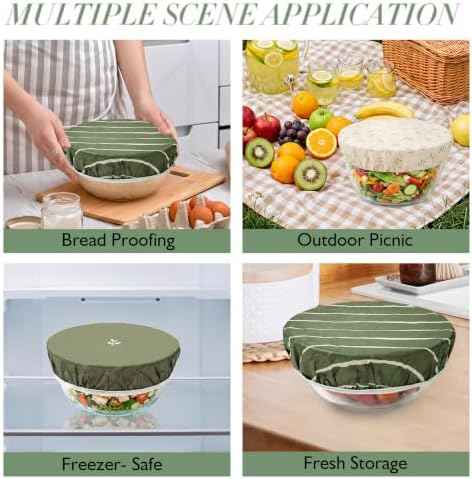 Reusable Beeswax Bowl Covers, 3 Pack, 8/10/12 Inch