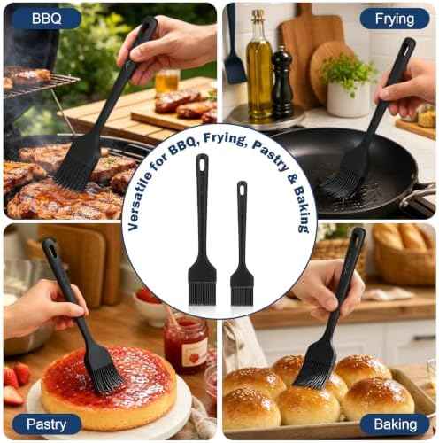 Silicone Basting Brush Set, 2-Pack Food-Grade BPA-Free Pastry Brush