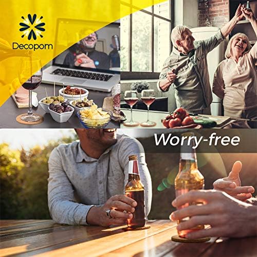 Cork Coasters for Drinks with Metal Holder - 16 Pcs Round 4 inch Drink