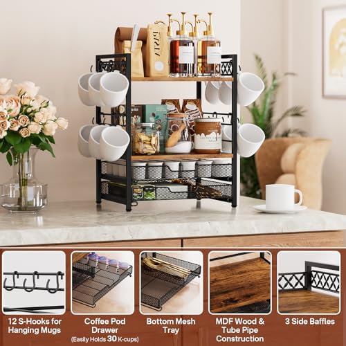 Plaviya Coffee Bar Organizer Coffee Station K Cup Holder for