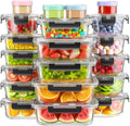 BiuLeon 40 PCS Glass Food Storage Containers with Lids