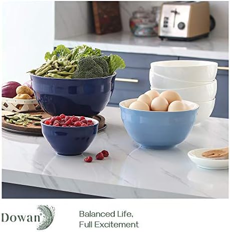 DOWAN Mixing bowls, 4.25/2/0.5 Qt Ceramic Mixing Bowls for Kitchen