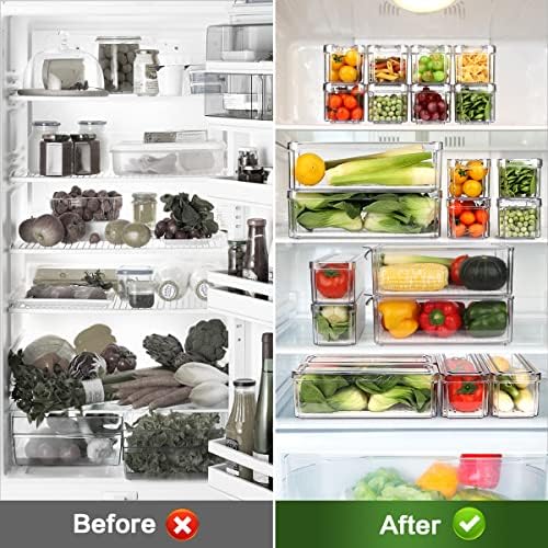 ZIJUND 14 Packs Fridge Organizer Bins