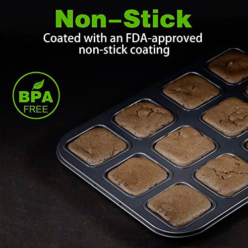 Tiawudi 2 Pack Brownie Pan, Non-stick Bakeware for Bread and Loaf