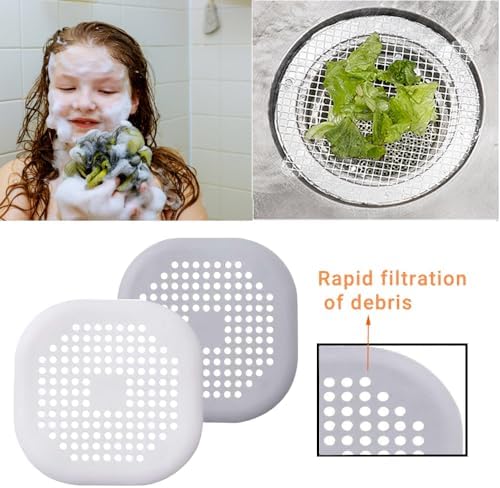 Hair Catcher Shower Drain Strainer Cover Protector Filter Flat Sturdy