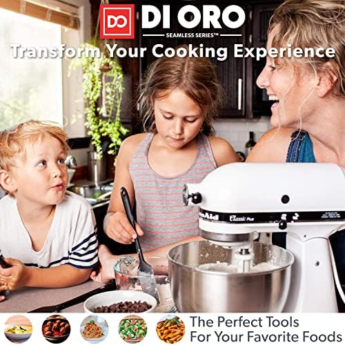 DI ORO 3-Piece Silicone Spoon and Ladle Set