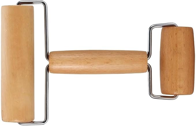 Small Wooden Rolling Pin for Baking, 7 Inch Mini Dough Roller, Non Stick Pizza by Magicdo