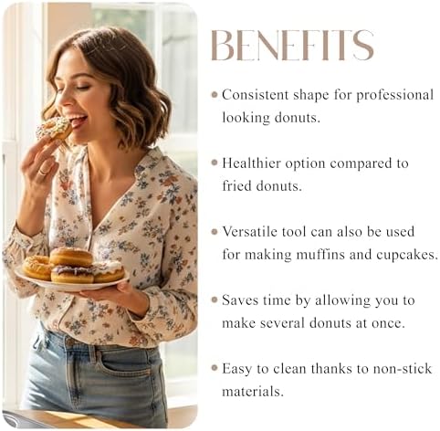 Bellemain Nonstick Donut Pan for Baking, 6-Cavity Stainless Steel