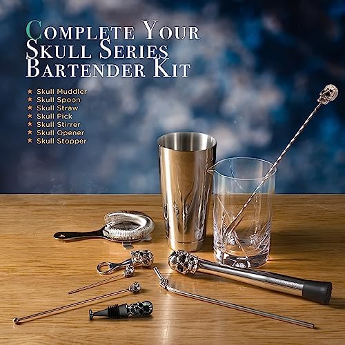 Homestia 4Pcs Muddler for Cocktail, Mixing Tools Set, Halloween Skull