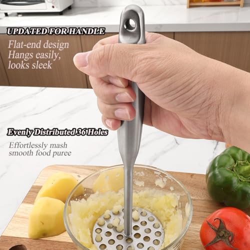 Potato Masher +Peeler 2 in 1 Set 304 Stainless Steel with Ergonomic