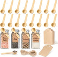 MORGLES 20Pcs Small Wooden Spoons Set, 3" Tasting Spoon with Tags &