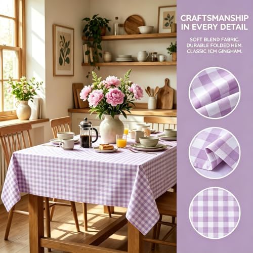 ShinyBeauty Gingham Tablecloth, Buffalo Plaid Cotton Checkered Table