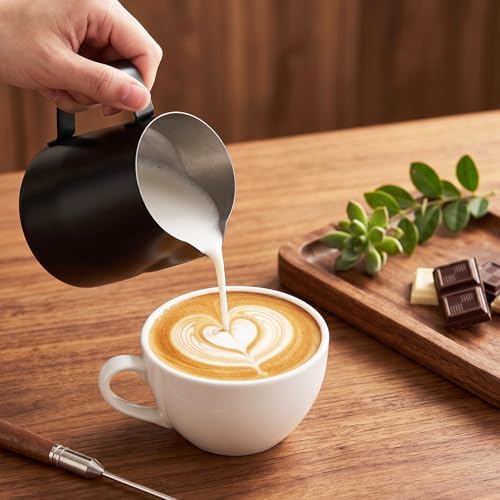 2 Pack Matte Black Milk Frothing Pitcher, 12oz/350ml and 20oz/600ml