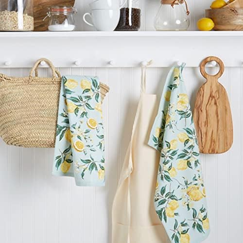 Martha Stewart Dual Purpose Kitchen Towel 2-Pack Set, Lemon Whimsy