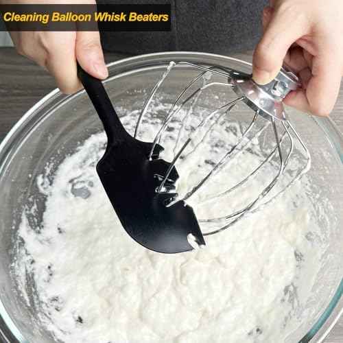 Vovoly Silicone Spatula Scraper, Mixer Beater Blade Flexible Cleaner