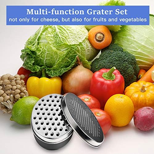 Black Compact Round Cheese Grater with Food Storage Container & Lid