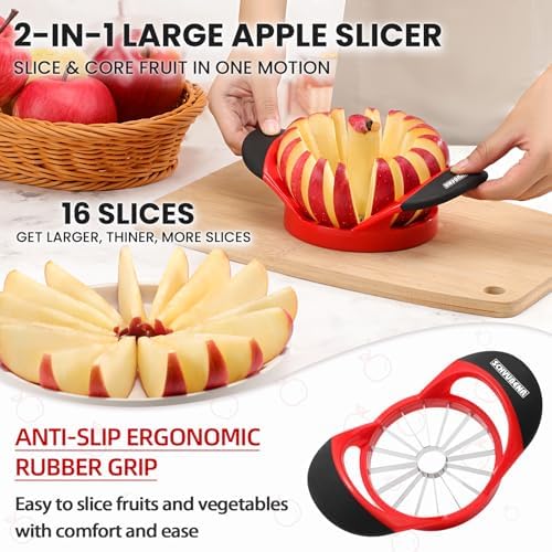 SCHVUBENR 16-Blade Apple Slicer and Corer - 4.72 Inch Sharp Stainless