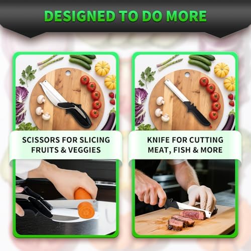 DZ Duozhan Stainless Steel Kitchen Scissors with Cutting Board