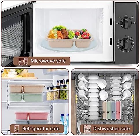 4 Pack 2-Compartment Divided bento Box FOR Kids/Toddle/Adults