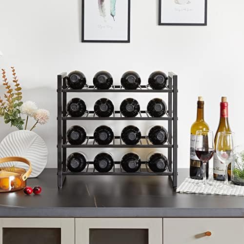 IBUYKE Metal Wine Racks Countertop,16 Bottles Wine Bottle
