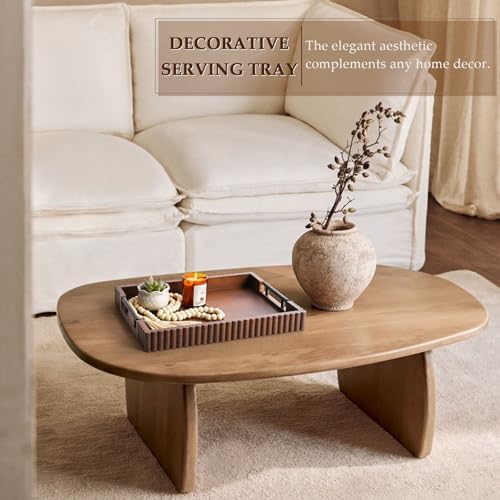 Serving Tray for Coffee Table Decor, 16.7" Decorative Ottoman Tray