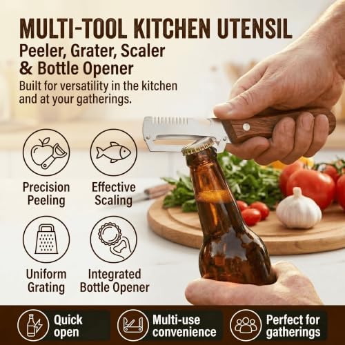 2.5mm Stainless Steel peeler with Wooden Handle - Shredding Knife or