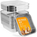 8"x8" Disposable Aluminum Foil Pans with lid - 20 Pack Square Baking