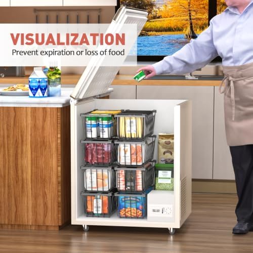 Goovilla Freezer Organizer Bins, 5-7 Cu.FT Chest Freezer, 4 Pack